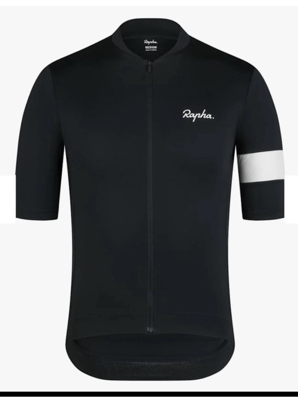 Rapha Men's Core Short Sleeve Cycling Jersey Black / White Size Large L⁠